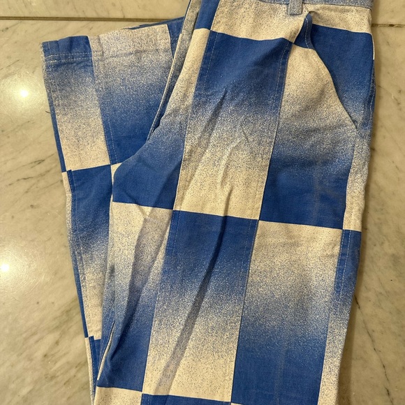 Blue and White Checkered Pants - Picture 2 of 3